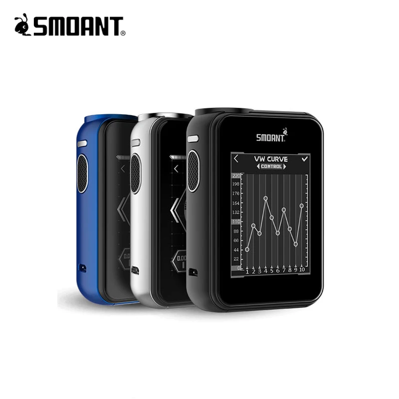 

Original Smoant CHARON TS 218 BOX MOD With 2.4 inch Touch Screen Power By Dual 18650 Battery Charon 218w TC 510 Thread Vape Mod