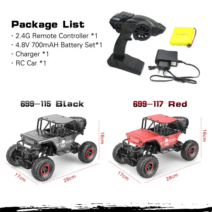 

2018 Hot Wheels 1:18 Electric 2.4G Alloy Climber 4WD High Speed Off-Road Truck Racing Car Wood Toy For Children B2