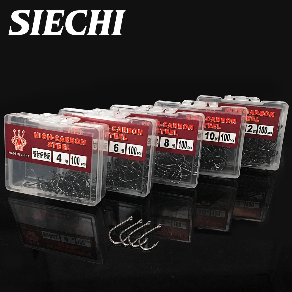 100PCS font b Box b font Steel Fishhooks Carp Fishing Jig Head Set Pesca Fishing High