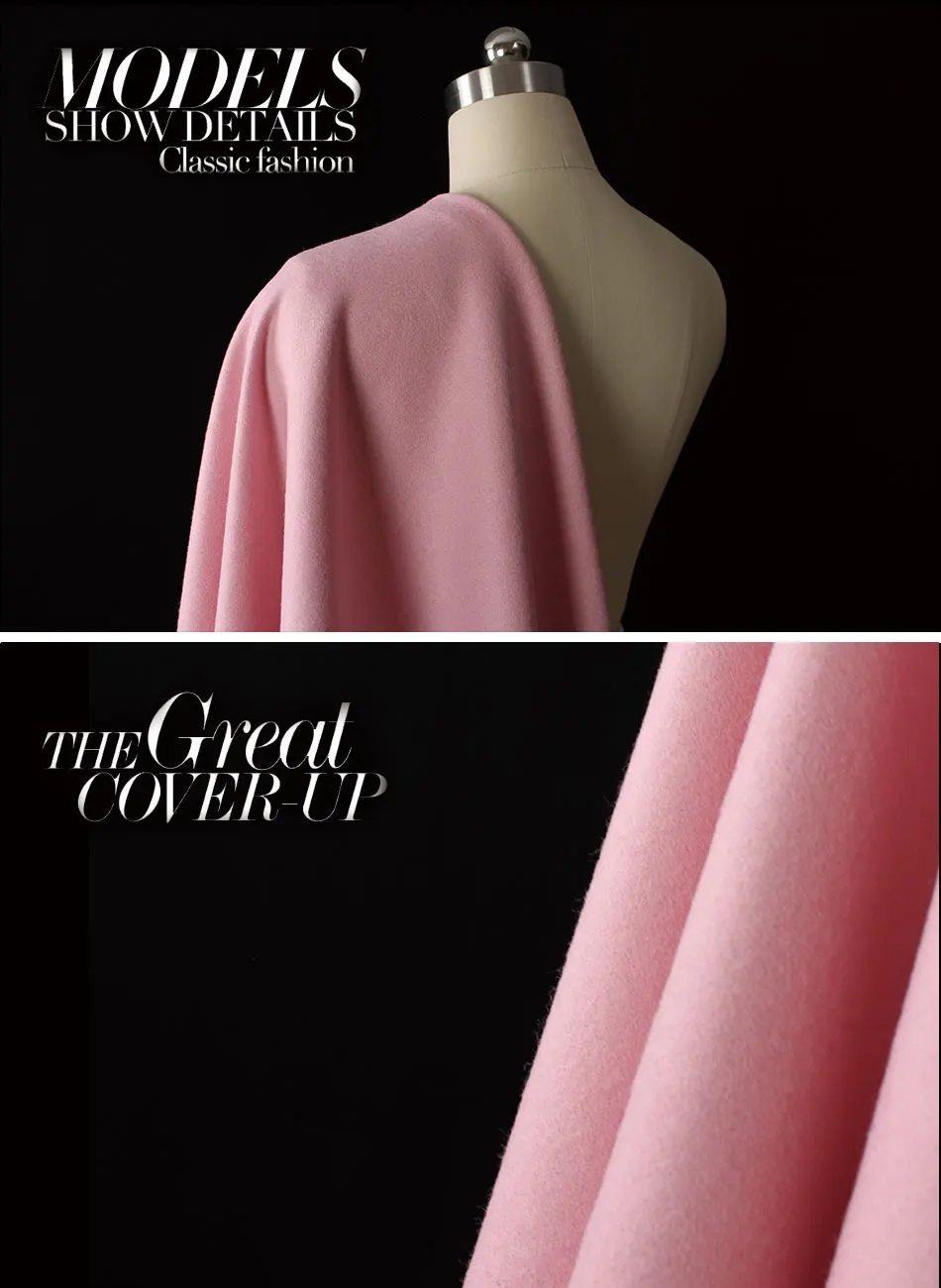 150 см Широкий заказ новая шерстяная ткань розовая фланелевая шерсть тонкая ткань Ранняя осень ткань платье юбка