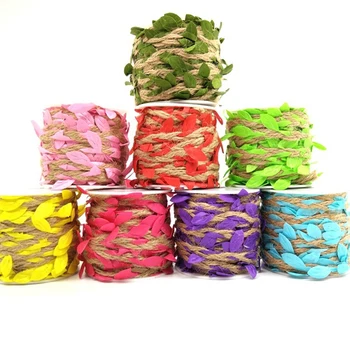 

8 In 1 Simulation Leaves Weaving Rope Diy Wedding Birthday Wedding Decoration Rattan Gift Bouquet Packaging Rope 5Mm