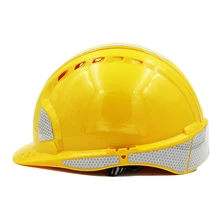 Защитный шлем Светоотражающая полоса Рабочая крышка высокопрочный ABS материал Инженерные строительные шлемы Рабочая защитная жесткая шляпа