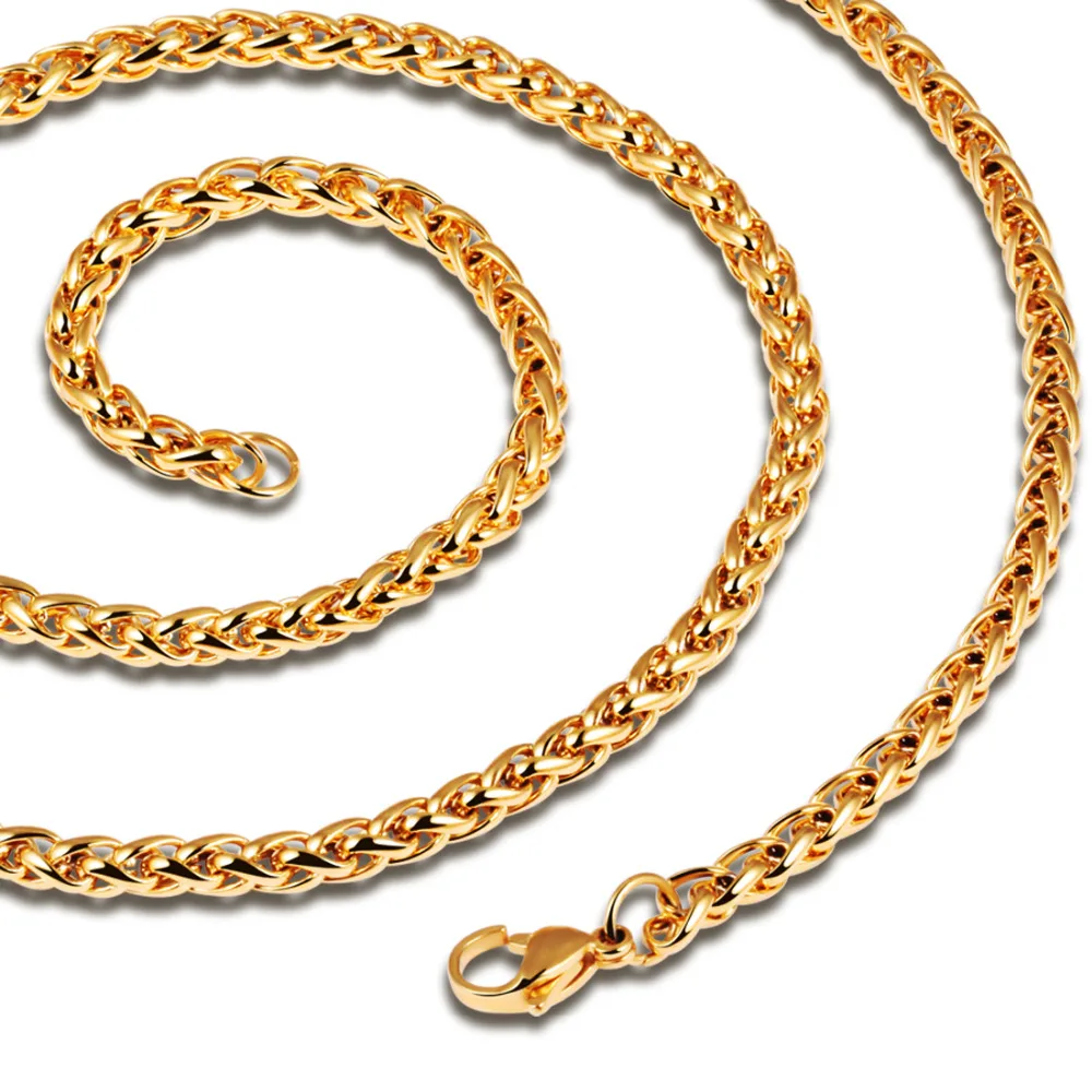 Buy Width 3mm/4mm Gold Stainless Steel Men Silver Gold