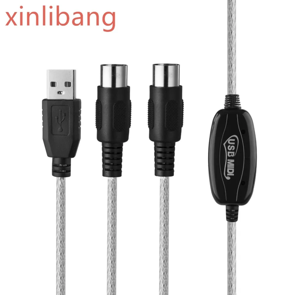 USB to MIDI Interface Cable Adapter 6Ft 2M USB to Midi In Out Converter ...