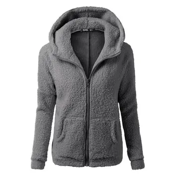 

2019 Sherpa Oversized Cardigan Fleece Sweater Faux Fur Plus Size 5XL Hooded Tops Women Winter Teddy Sweaters