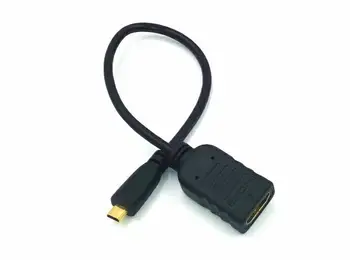 

10pcs/lot 6inch 32AWG High Speed HDMI Cable With Ethernet - HDMI Micro Connector male to HDMI Connector female - Black