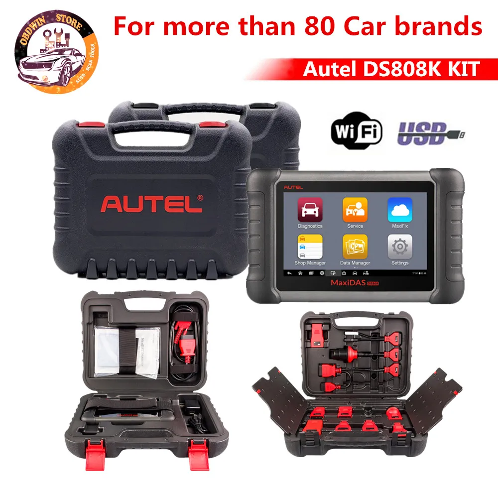 Autel MaxiDAS DS708 ds808 ds808k комплект включают все функции с полной OBD OBD1 адаптеры |