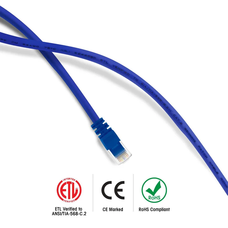 Синий высокоскоростной сетевой кабель 550 мгц 4 фута Cat6 RJ45 Bare Copppsd Ethernet Lan для