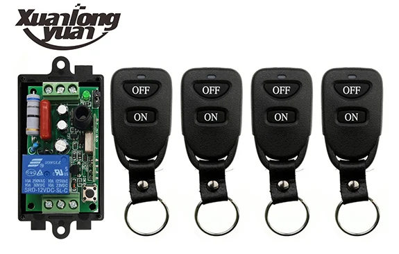 

xuanlongyuan AC220V 1CH 10A Remote Control Light Switch Relay Output Radio Receiver Module+Belt buckle Transmitter shutters