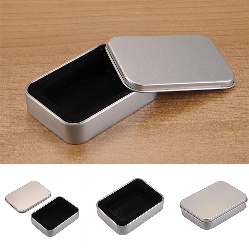 

Portable Cigarette Lighter Box Survival Kit Lid Small Empty Flip Metal Storage Box Case Organizer For Money Coin Candy Keys