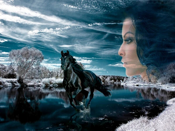 

lovely horses and girl New Arrival Needlework diy diamond painting cross stitch square diamond emboridery fashion cube drill