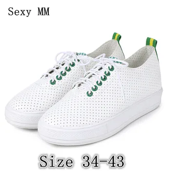 

Summer Lace Up Shoes Women Oxfords Shoes Loafers Flats Woman Casual Flat Shoes High Quality Plus Size 34 - 40 41 42 43