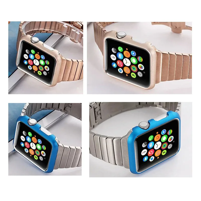Чехол из алюминиевого сплава для Apple Watch Series 3 2 1 цветной защитный бампер iWatch 42 мм 38