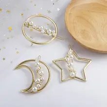 Лидер продаж Для женщин девочек элегантные жемчужные геометрический сплав Заколки для волос заколки Головные уборы повязка с Заколкой женские аксессуары для волос