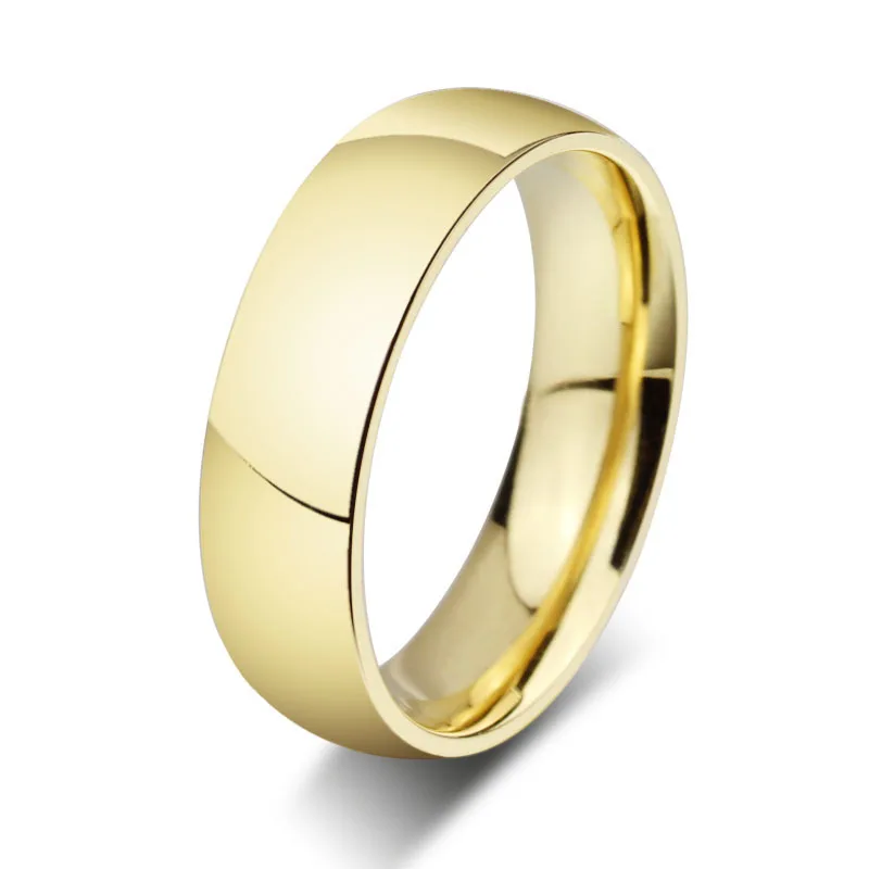 Titanium Steel Ring Gold Color Couple Rings Women Men Wedding Engagement Rings Jewelry Aliancas De Casamento Joias Ouro Anillos