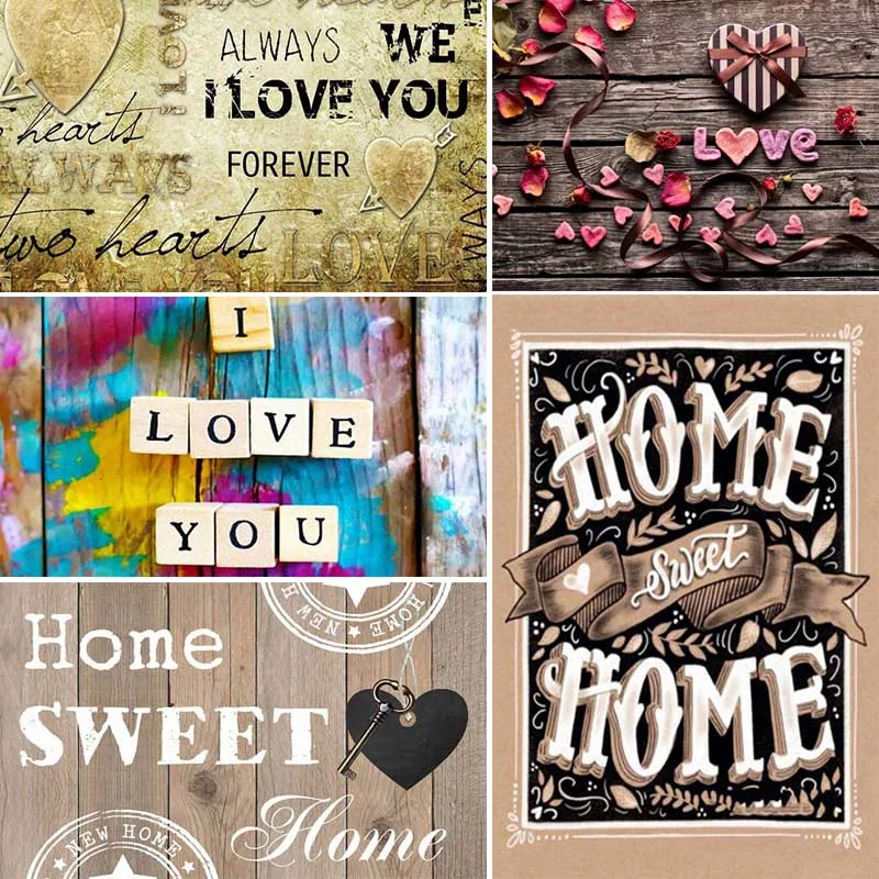 

5d Diy Diamond Painting Full Drill Square Diamond Painting Love Cartoon 3d Diamond Embroidery Text Home Sweet Home Decor Gift Y3