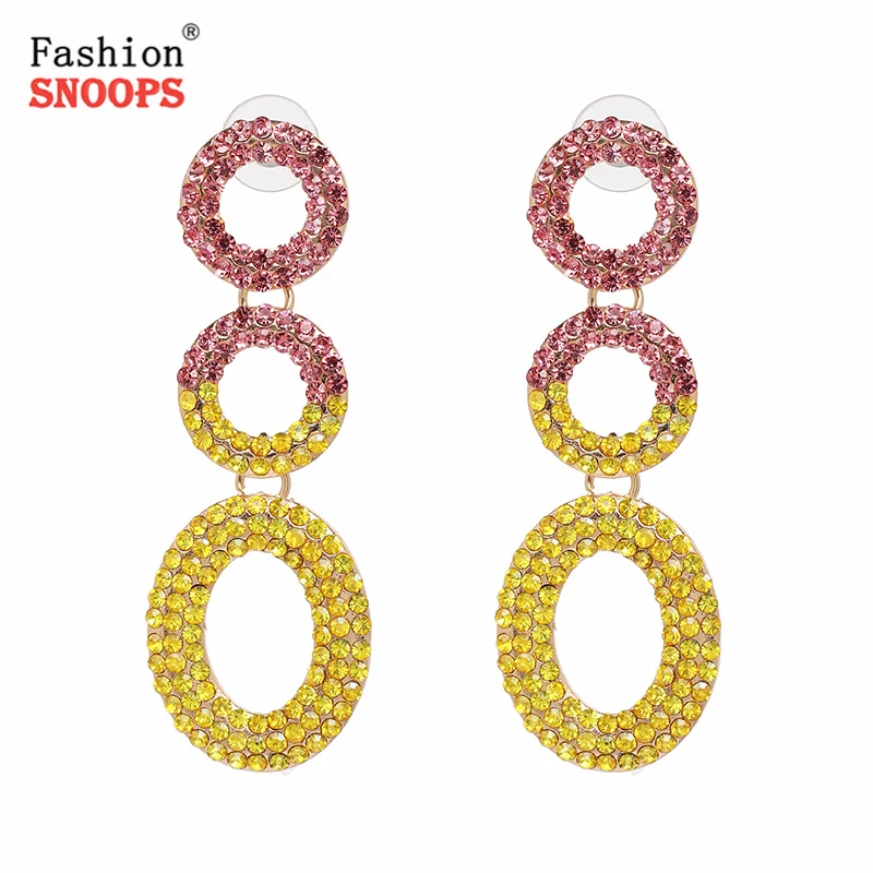 

Fashion Trendy Multicolored Earrings For Women Crystal Dangle Earrings Boho Statement Wedding Jewelry