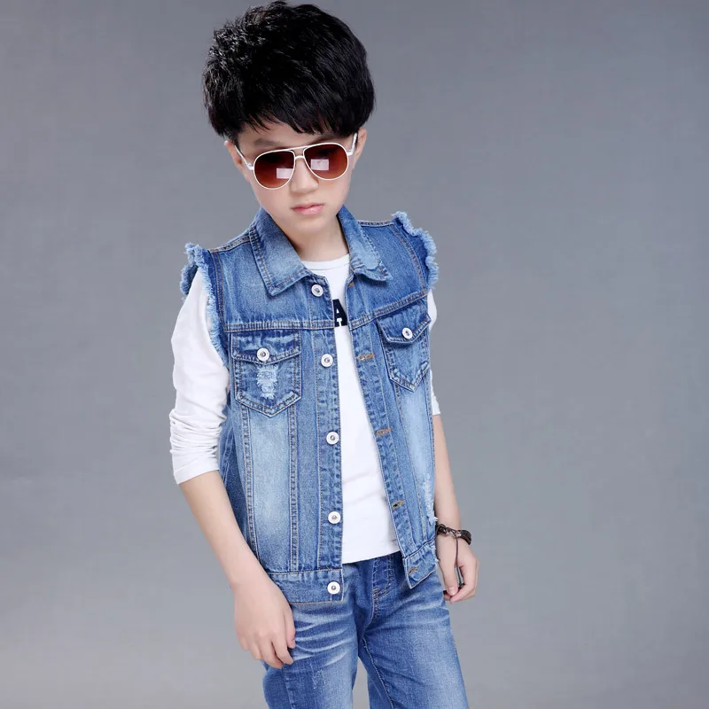 Джинсовый жилет для мальчиков 4 13 лет на весну и осень|boys denim vest|boys vest outerweardenim boys |
