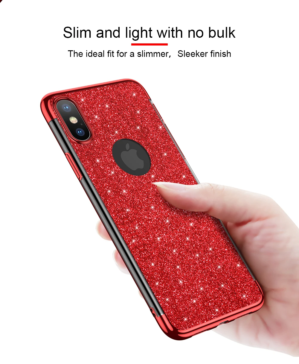 Ascromy For iPhone X Case Glitter Sparkle Bling Women Girls Coque Cover For iPhone 7 plus 8 6 6S iPhone7 Funda Phone Accessories (3)