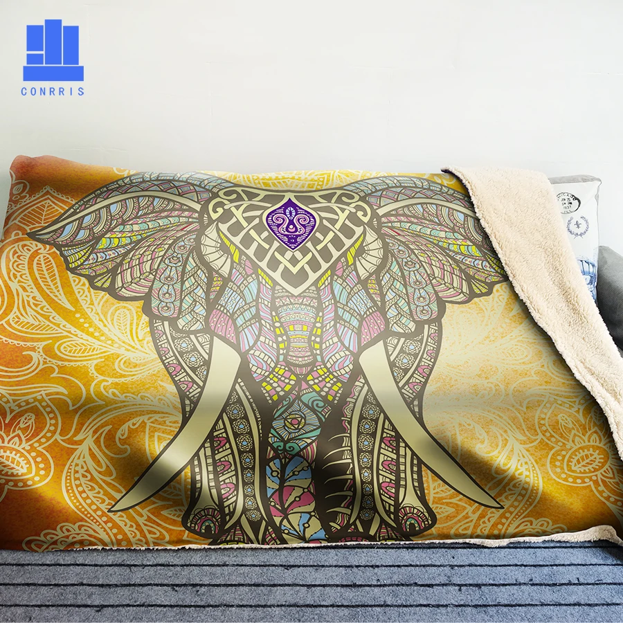 

GNORRIS Elephant Oversized Famil Lambskin 3D Print Super Soft Warm Throw Blanket Nether Sofa Lazy Bedding Blanket Cloak