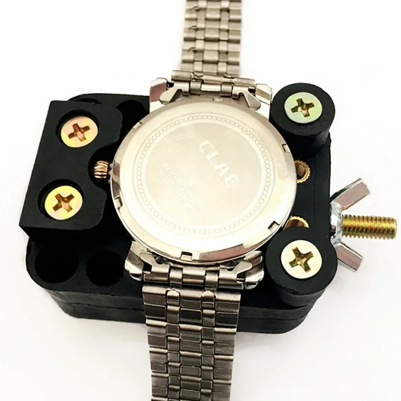 Чехол-держатель для часов, инструмент для удаления, нержавеющая сталь, пластик, регулируемый часовщик, инструменты для ремонта ювелирных изделий, наручные часы