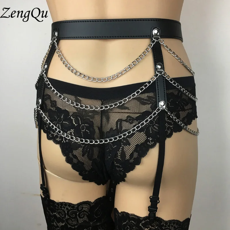 Sexy harajuku Punk Rock faux leather material garter belts leg ring