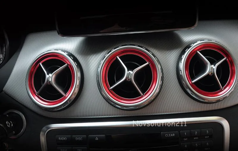 10pcs set font b Interior b font Car Front Inner Outer Air Outlet Vent Ring Cover
