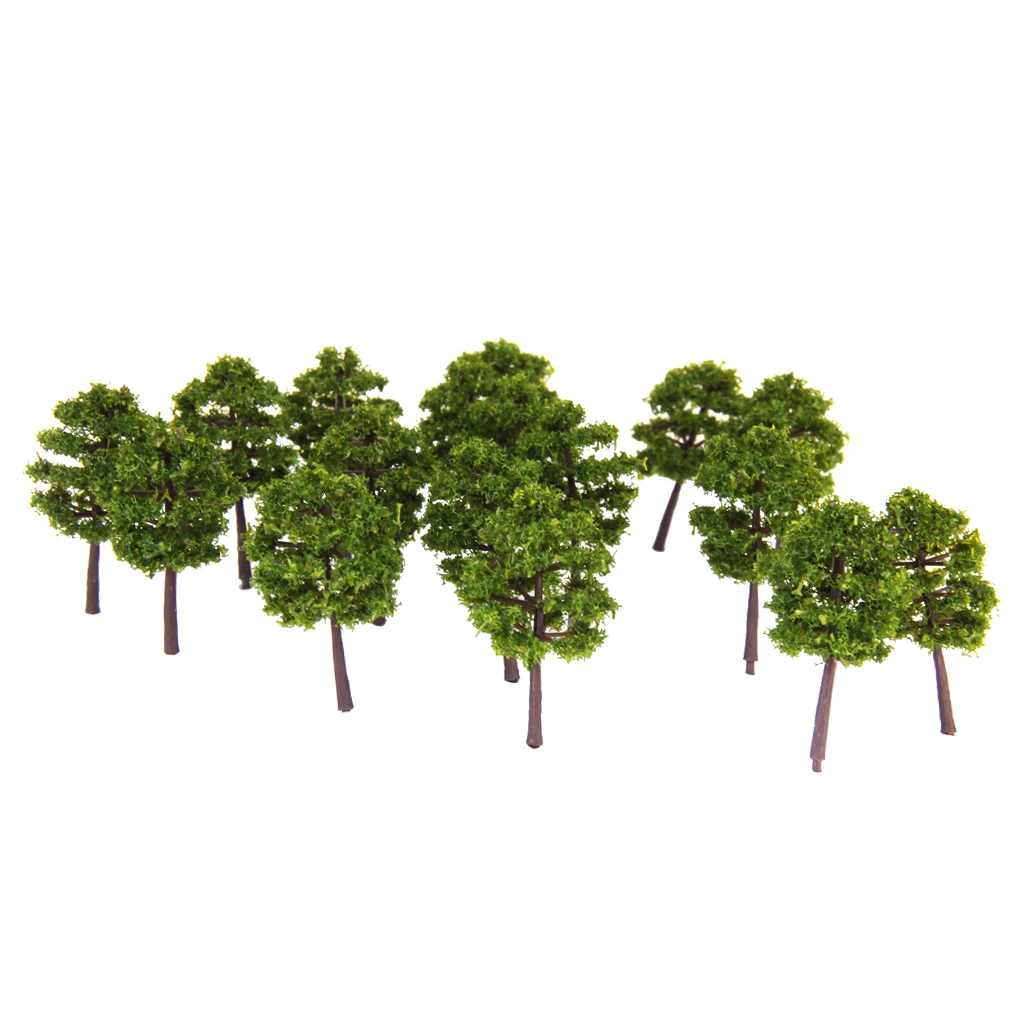 40pcs Model Trees Deep Green for N Scale Railroad Build Garden Park Diorama Layout Accessories 50mm