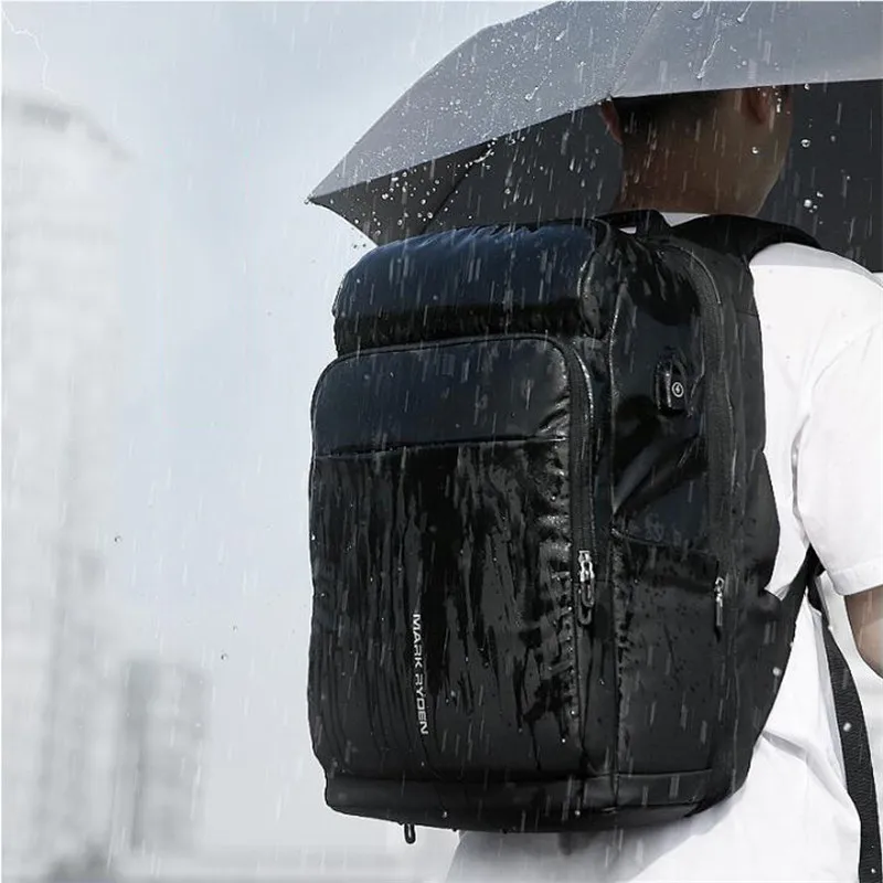Mark Ryden Men's Multifunctional Backpack USB Charging 17 inch Laptop Bag Large Capacity Waterproof Travel Bags For Men Business