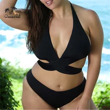 Женский купальник, Танкини бикини пуш-ап купальник женский пляжный сексуальный сплошной купальный костюм бразильский черный комплект бикини с низкой талией