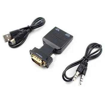 

by dhl or ems 50pcs VGA to HDMI Converter 1080P VGA to HDMI adapter with Video 1080P for PC Laptop to HDTV Projector