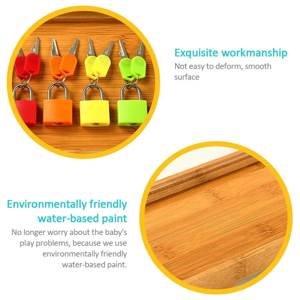  Teaching Aids Color Small Lock Learning Unlocking Game Early Childhood Education Montessori Key Loc - 33063182466