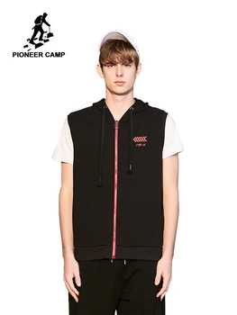 

Pioneer Camp fashion sleeveless jackets men with zipper cotton hooded jacket coat casual Janpanese stylish vest male AJK908031