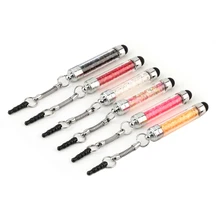 2 в 1 Diamond Crystal Stylus Сенсорный экран стилус телефон 3,5 мм Dust Разъем Кепки для iPhone 6 6s Tablet xiaomi mi5 телефонах Android