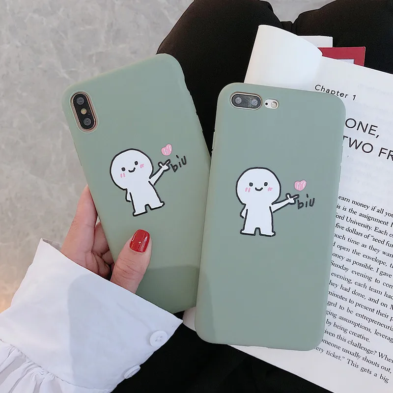 

Funny Cartoon little Man with hearts tpu soft full back cover For iphone 6 6s 7 8 plus XR XS MAX cases for iphone x accesorios