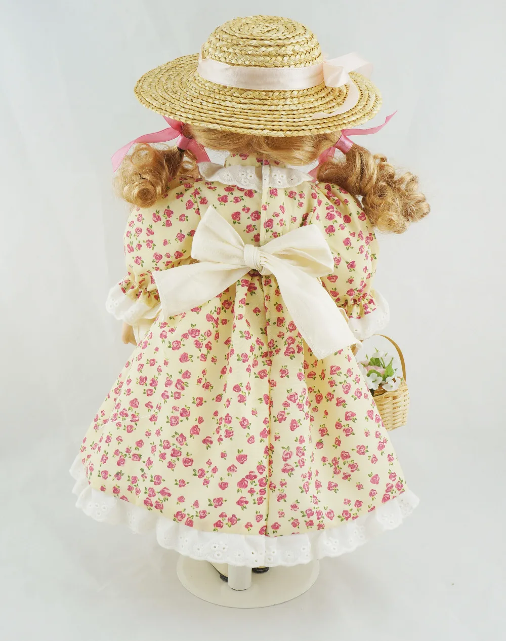 Кукла фарфоровый домашний декор желтое Цветочное платье реалистичные косы принцессы Козетта