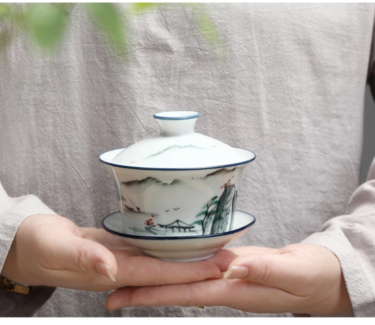 TANGPIN большая емкость керамическая супница gaiwan чашка ручная роспись ча чаша китайские чайные наборы кунг-фу 200 мл
