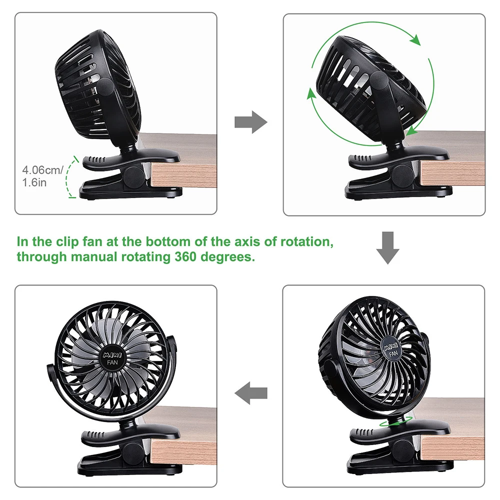 THANKSHRE мини перезаряжаемый Настольный вентилятор, настольный вентилятор, мульти USB вентилятор для дома и офиса, электрические ABS вентиляторы, вращение на 360 градусов, ручной вентилятор