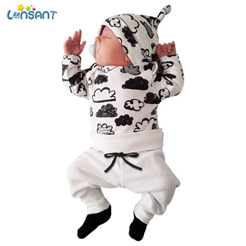 

LONSANT Baby Clothing Sets 2019 Autumn Baby Boys Clothes Infant Baby Striped Tops T-shirt+Pants Leggings 3pcs Outfits Set N30