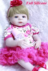 NPK Bebes reborn 55 см полный корпус силиконовый Reborn Baby Doll игрушка 22 дюймов Newborngirl младенцы кукла рождественский подарок на день рождения ребенок