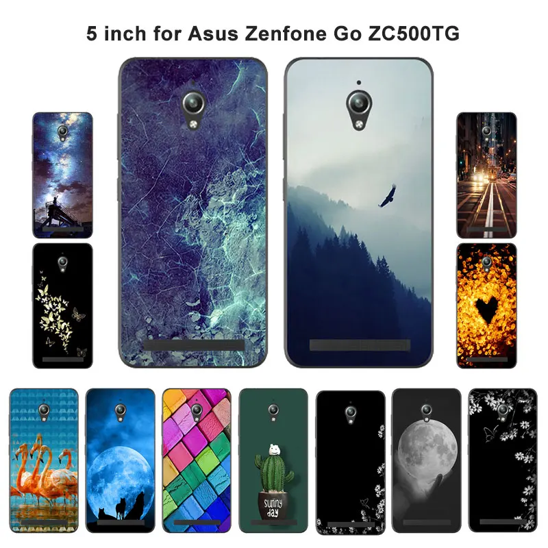 

Soft Silicone Case For Asus Zenfone Go ZC500TG Back Cover Grimace Pattern For fundas Asus ZC ZC500 500 500TG TG Phone Case