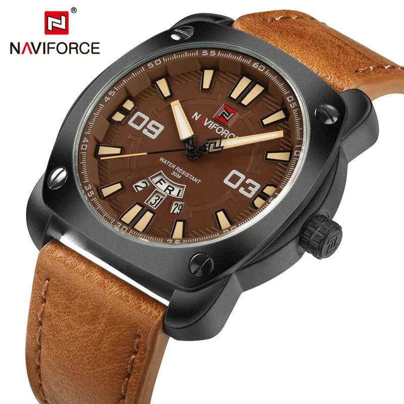 

New Arrive Men Watch NAVIFORCE Fashion Casual Mens Watches Top Brand Luxury Back Light Waterproof Quartz Wristwatches Clock Men
