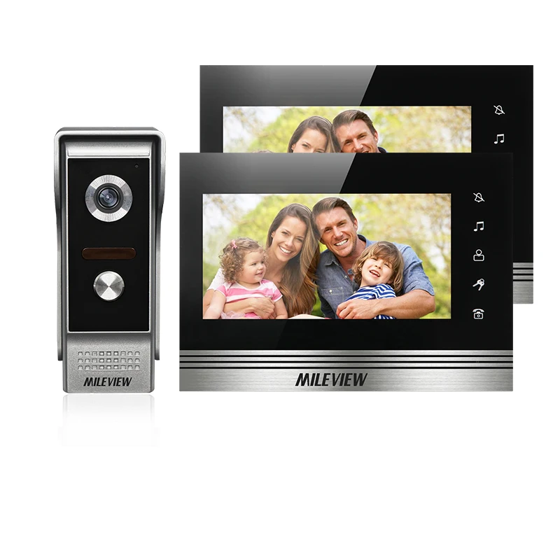 

FREE SHIPPING NEW 7" Color Screen Video Door Phone Intercom System + 2 Touch Key Monitors + Night Vision Outdoor Doorbell Camera