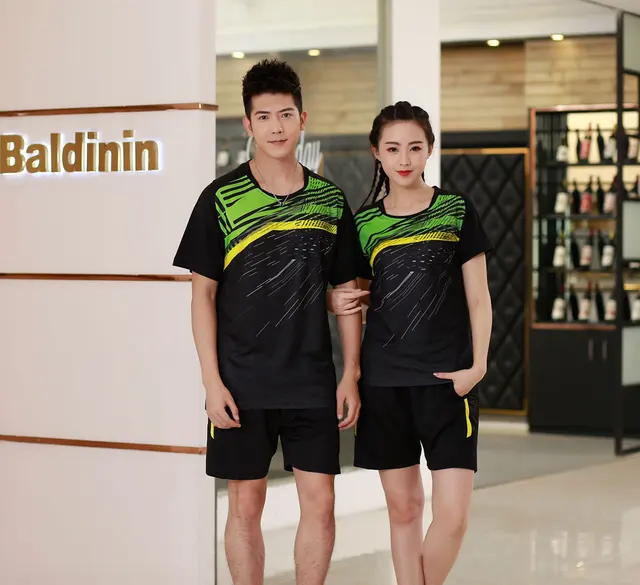 US $25.60 Adsmoney men/women breathable badminton clothing  couples sports jersey  training team uniforms  Sh