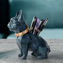 Смола статуя собаки Милая настольная подставка для ручек ремесло детский подарок ручка стойка Органайзер офисный школьный стол настольная ручка карандаш контейнеры