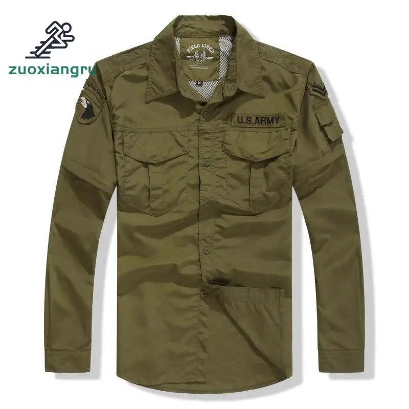

Spring Summer Army Military Fans Fast Dry Suit Shirt & Pants Men Dual-use Dry Tactical Suit Wilderness Survival Hiking Shirts