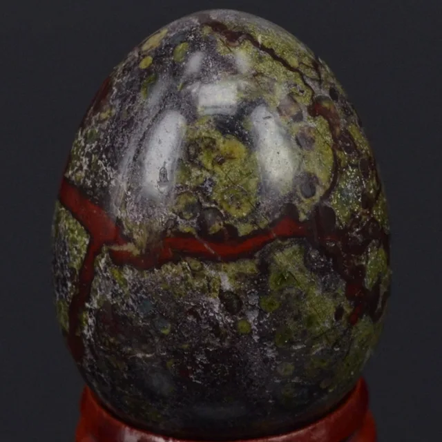 34x44MM Natural Gemstone Dragon Blood Stone Sphere Egg