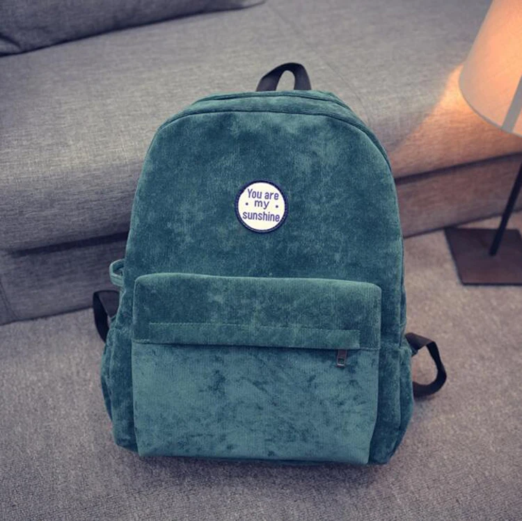 Rucksack Schulter Design Frauen Minimalis 100 Bagpack Weibliche Schule Für Mädchen lot Samt Retro Einfache Pcs Tasche gq7gaX