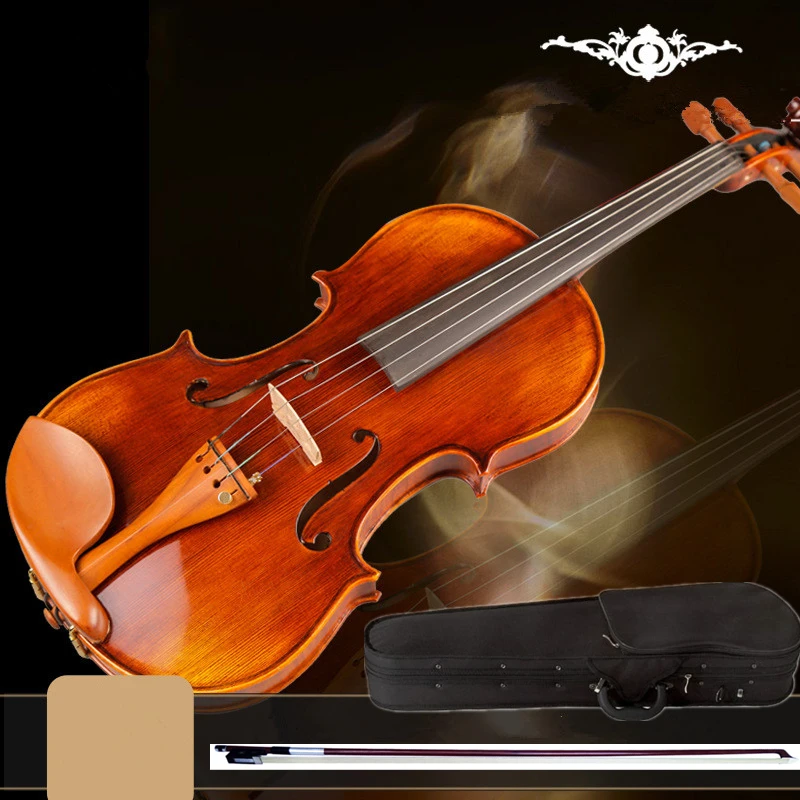 

Beginner Violin Antique Maple violin 4/4 Violino 3/4 Handmade musical instrument & case,bow Dark Wood Pinus Bungeana