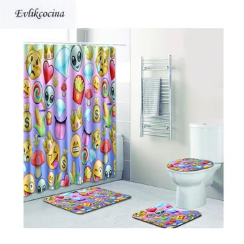

Free Shipping 4pcs French Fries Small Banyo Bathroom Carpet Toilet U Bath Mats Set Non Slip Tapis Salle De Bain Alfombra Bano